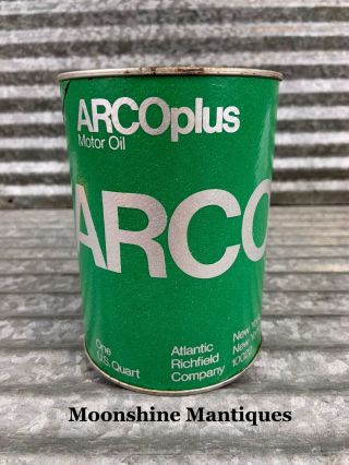 Vintage Atlantic / Richfield Arco Plus 1 Qt Motor Oil Can - Gas & Oil