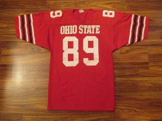 Vintage Sports Belle Ohio State Buckeyes Red Football Jersey - Osu