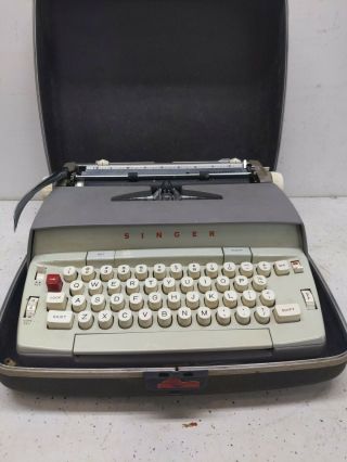 Singer Electric Typewriter Vintage Portable With Hard Case Model T 80