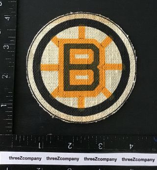 Vintage Boston Bruins Nhl Hockey Team Logo Patch Burlap