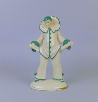 Antique German Porcelain Art Deco Figurine Of Clown By Sitzendorf