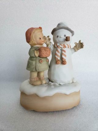 Vintage Enesco Christmas Musical Figurine " Frosty The Snowman " - Taiwan