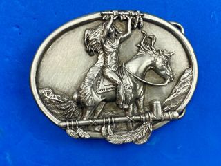 Vtg.  1984 A tribute to the American Indian and his undying spirit belt buckle 3