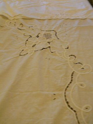 Vintage Style Battenburg Lace Shower Curtain Pure Cotton White 68 " X71 " Elegant