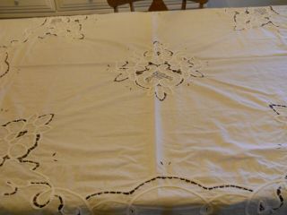 Vintage Style Battenburg Lace Shower Curtain Pure Cotton White 68 