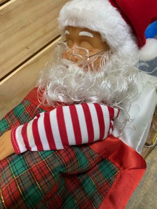 Vintage Snoring Santa Clause Sleeping in Bed Movement Sounds Snores 13” 2