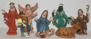 Vintage Christmas Nativity Set 8 Piece Made In Italy