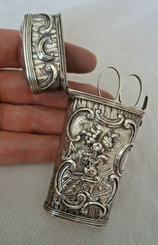 Fine 18th Century Georgian Solid Silver Sewing Etui / Necessaire