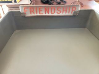Vintage 2 Tier Metal File Tray Desk office organizer with friendship sign on top 3