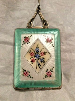 6 Antique Fmco Finberg Enamel Guilloche 2 Sided Tango Compact W Finger Ring