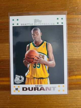 Kevin Durant Rookie Card White Rc 2007 - 08 Topps 112