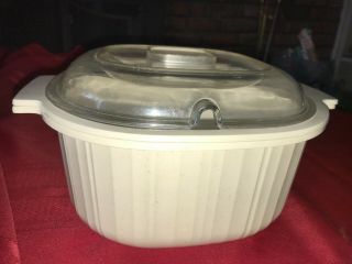 Vintage Rubbermaid Microwave Cookware 3pc Set 3 Quart Steamer & Hard Plastic Lid