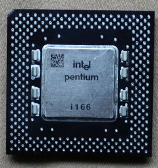 Intel Pentium 166 Mhz Sy037/vsu Cpu Fv80502166 Vintage Socket 5/7