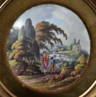 Antique Early 19thC Derby Porcelain Plaque - Hand Painted Italian Scene C1820 2