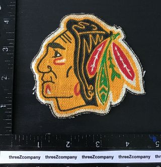 Vintage Chicago Blackhawks Nhl Hockey Team Logo Patch Burlap