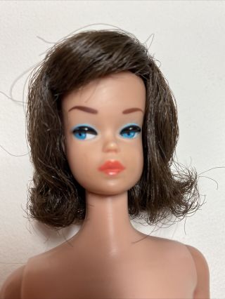 Vintage Miss Barbie Fashion Queen Doll Sidepart Brunette Wig (wig Only)