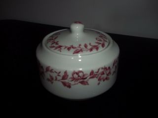 Vintage Shenango Rimrol Welroc China Restaurant Ware Sugar Bowl Red Floral