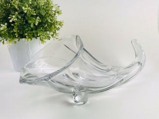 Vintage Duncan Miller Cornucopia Horn Of Plenty Clear Sanibel Glass Vase 1930s