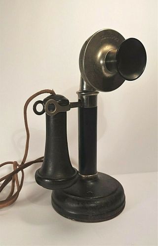 Antique Kellogg Candlestick Telephone Ca.  1901 - 1907 Chrome Plated Orig.  As Found