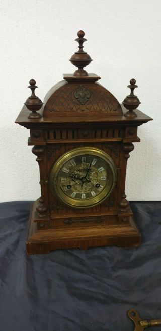 Antique German " Junghans " Mantle Clock.