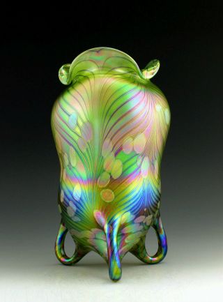 Glamorous Art Deco Jugendstil Glass Vase Tall 9 1/2