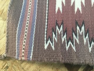 Antique Navajo Rug Saddle Blanket Native American Indian Weaving Rug 33” x 24” 4