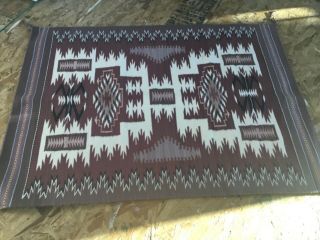 Antique Navajo Rug Saddle Blanket Native American Indian Weaving Rug 33” x 24” 5