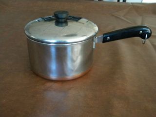 Vintage Revere Ware 4 Quart Sauce Pan Copper Clad Bottom With Lid
