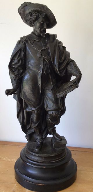 19th Century,  French,  Spelter / Bronze Effect Figure On Pedastal Base,  54cm High