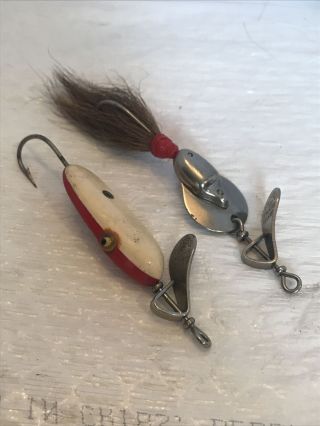 2 Vintage Fishing Lures Al Foss Oriental Wiggler 3 Shimmy 5and Circa 1930 