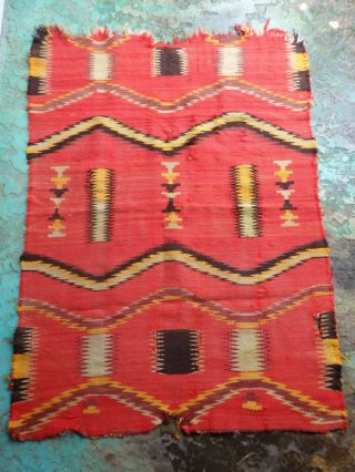 Auth Antique 1890 ' s Navajo Rug / Blanket Wool saddle blanket 4