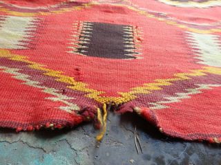 Auth Antique 1890 ' s Navajo Rug / Blanket Wool saddle blanket 5