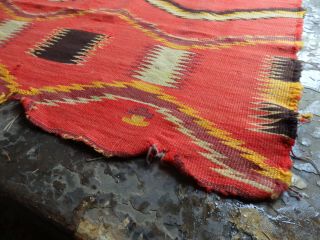 Auth Antique 1890 ' s Navajo Rug / Blanket Wool saddle blanket 6