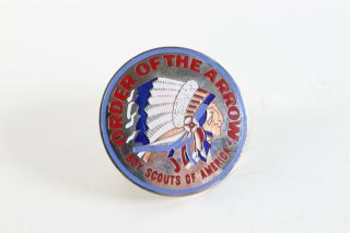 Vintage Oa Order Of The Arrow Metal Medallion Boy Scout Bsa Neckerchief Slide