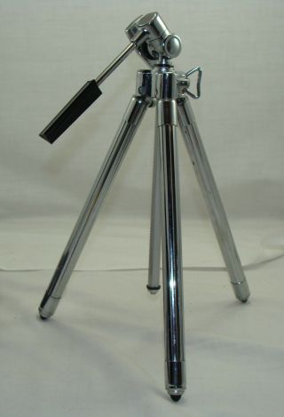 Sunset Chrome Alloy Telescoping Tripod 44 in Leather Case Japan Vintage 3