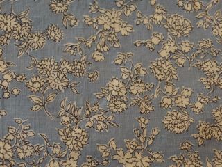 Vintage Feedsack Fabric,  Pretty Blue With Small White Flower Etched In Navy Blue