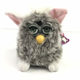 Vintage Tiger Electronics Furby Owl Gray Pink Ears Green Eyes 70 - 800