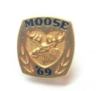 Vtg Collectible Pin - 1996 Loyal Order Of Moose Gold Tone Enamel Fraternal Pin