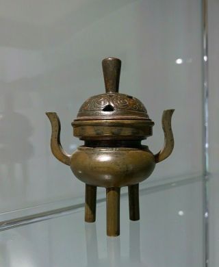 Miniature 18th/19thc Chinese Bronze Censer Qing Incense Burner
