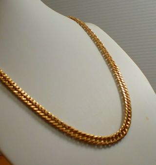 Gold Plated Double Link Curb Chain Necklace - Vintage
