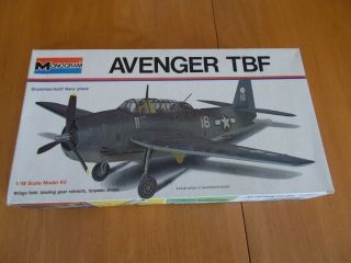 Vintage 1973 Monogram 1:48 Model Airplane Kit 6829 Avenger Tbf