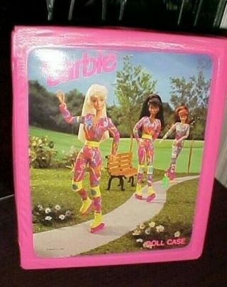 Vintage Barbie doll 1990 ' s with Clothes/shoes and Case 2