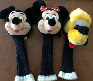 Authentic,  Vintage Disney Golf Club Head Covers,  Mickey & Minnie Mouse,  Pluto