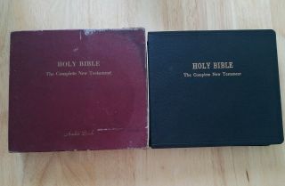 Vintage Holy Bible Complete Testament 16 Rpm 24 Records Audio Book Co 1953