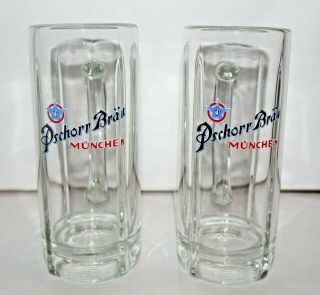 Pschorr Brau Beer Mugs Set Of 2 Munchen Germany Vintage