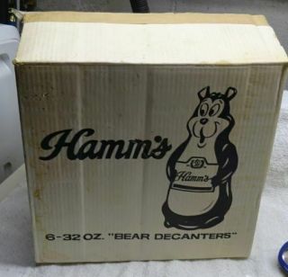 Vintage - Large - Empty - Hamms - Cardboard Box Holding 12 Bear Beer Decanters