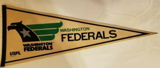 Washington Federals United States Football League Usfl 1982 Vintage Pennant