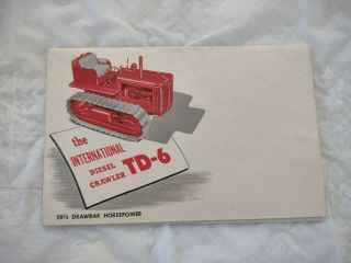 Vintage International Harvester Td - 6 Diesel Crawler Tractor Sales Brochure