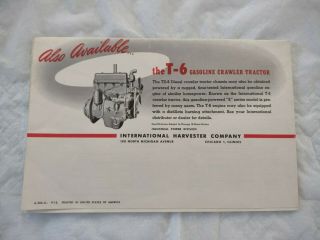 Vintage International Harvester TD - 6 Diesel Crawler Tractor Sales Brochure 2