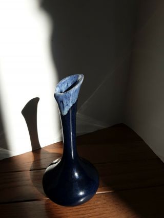 Vintage Anna Van Briggle Blue Drip Glaze Vase 6 3/4 " Signed " Anna Van Briggle "